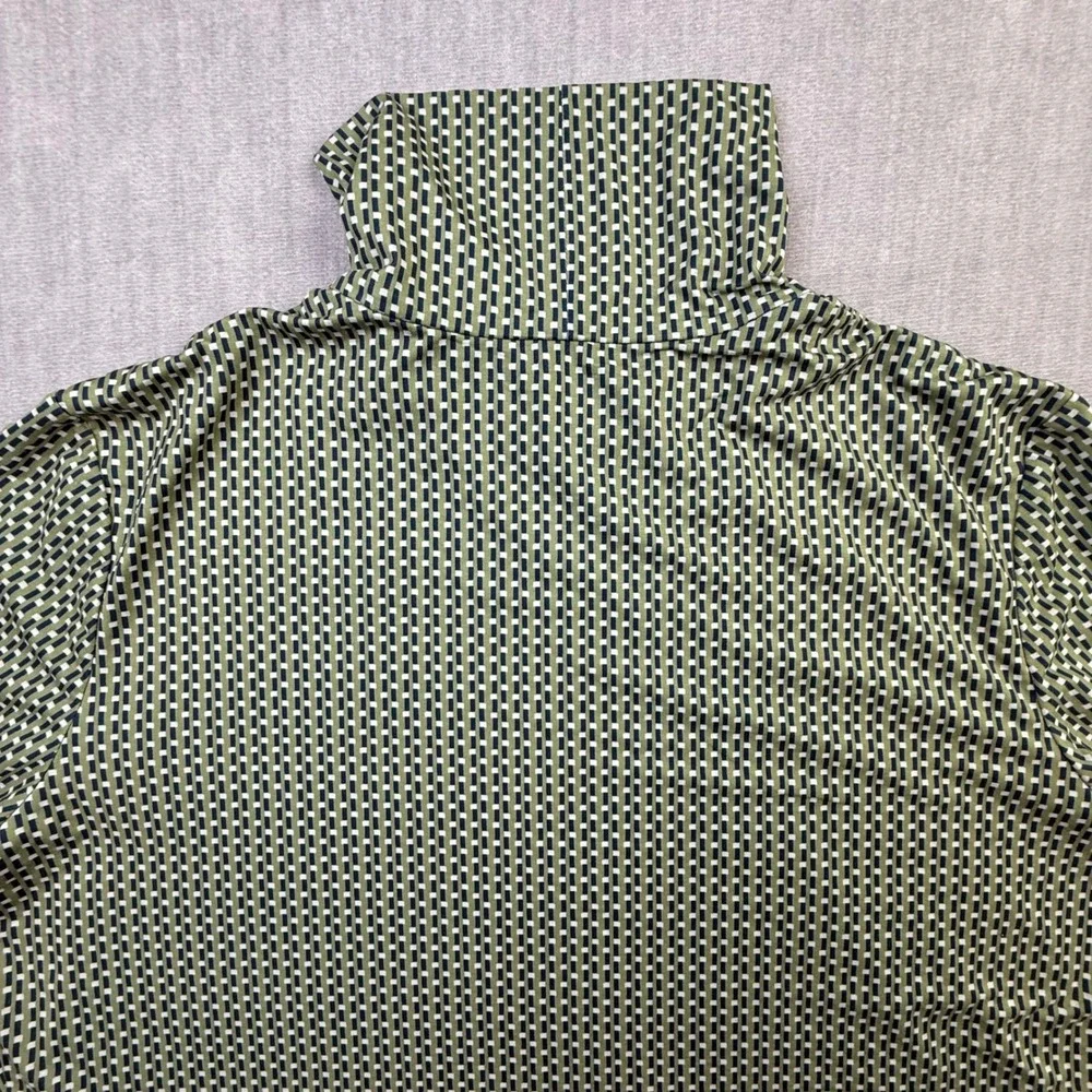 J.McLaughlin XL Green Navy‎ Geometric Print Catalina Cloth Turtleneck Top Mens